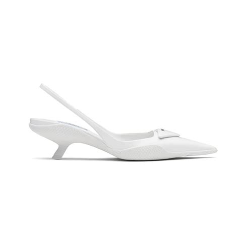 white prada lipstick slingback pump|White Brushed Leather Slingback Pumps .